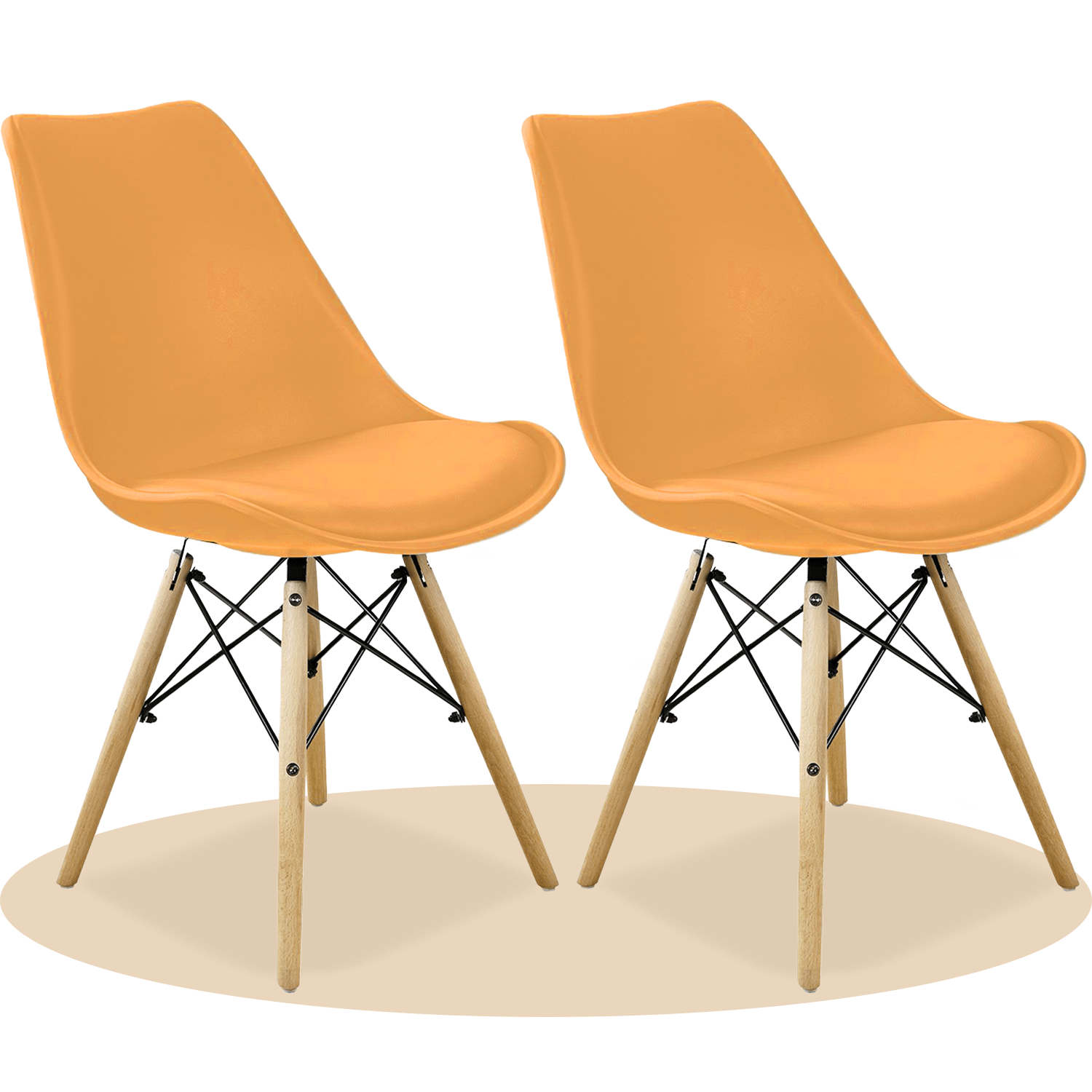 Sillas para Comedor, Sillas para Cocina con Asiento Blando, Tapizado y Patas Resistentes de Madera de Haya, Sillas Nórdicas Minimalistas, 49.5 x 44 x 79.5 cm