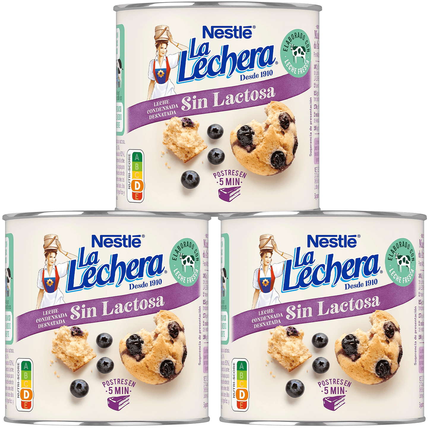 NESTLÉ LA LECHERA Leche Condensada Desnatada Sin Lactosa, Lata de 387g