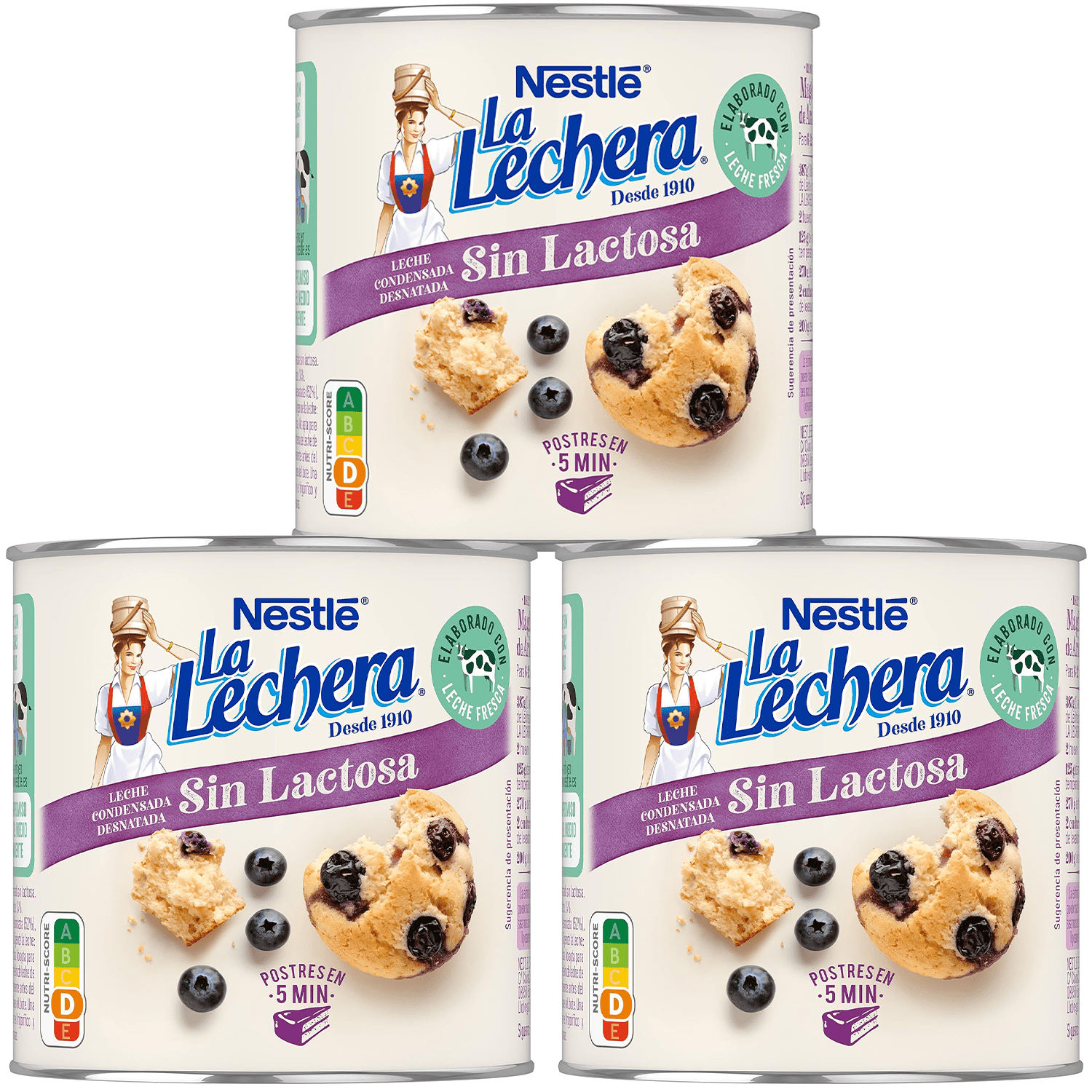 NESTLÉ LA LECHERA Leche Condensada Desnatada Sin Lactosa, Lata de 387g