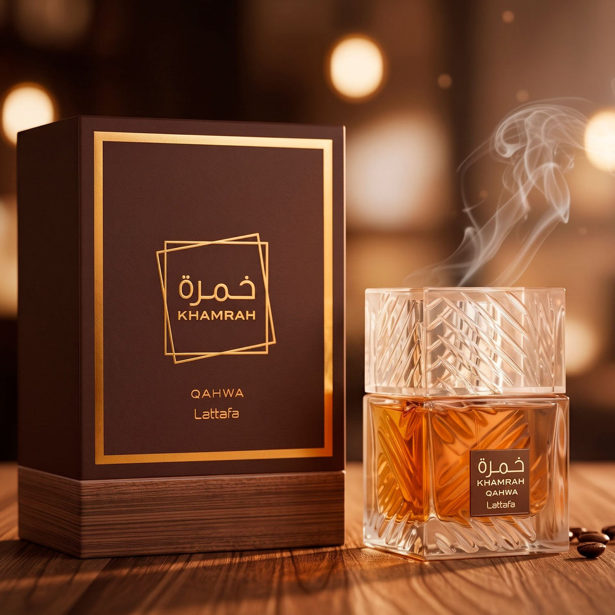 Lattafa Khamrah Qahwa Eau de Parfum Unisex, Perfume Árabe de Aroma Dulce y Especiado con Notas de Café, Canela, Vainilla y Praliné, 100 ml