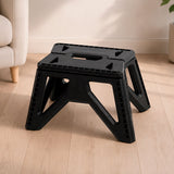 AKTIVE Taburete Plegable Multiusos Portátil con Diseño Antideslizante y Estructura Resistente para Hogar, Cocina y Camping, Soporta Hasta 150kg, 39 x 27 x 23 cm, Negro