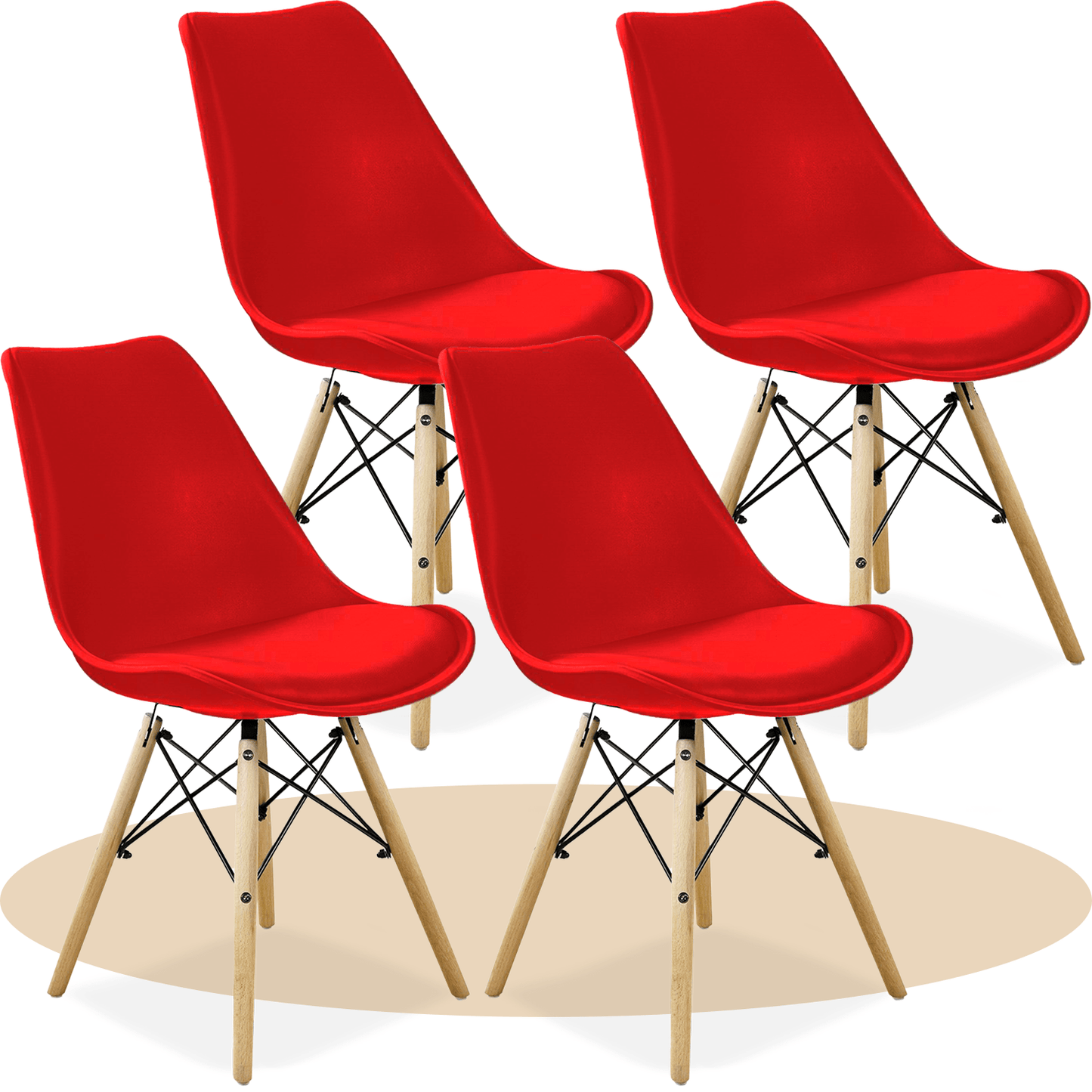 Sillas para Comedor, Sillas para Cocina con Asiento Blando, Tapizado y Patas Resistentes de Madera de Haya, Sillas Nórdicas Minimalistas, 49.5 x 44 x 79.5 cm
