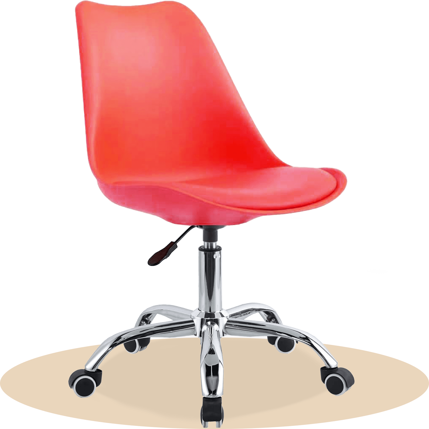 Silla Escritorio Ergonómica con Ruedas, Silla Oficina Giratoria con Altura Ajustable, Acolchada, Estilo Nórdico, Ideal para Estudio y Oficina