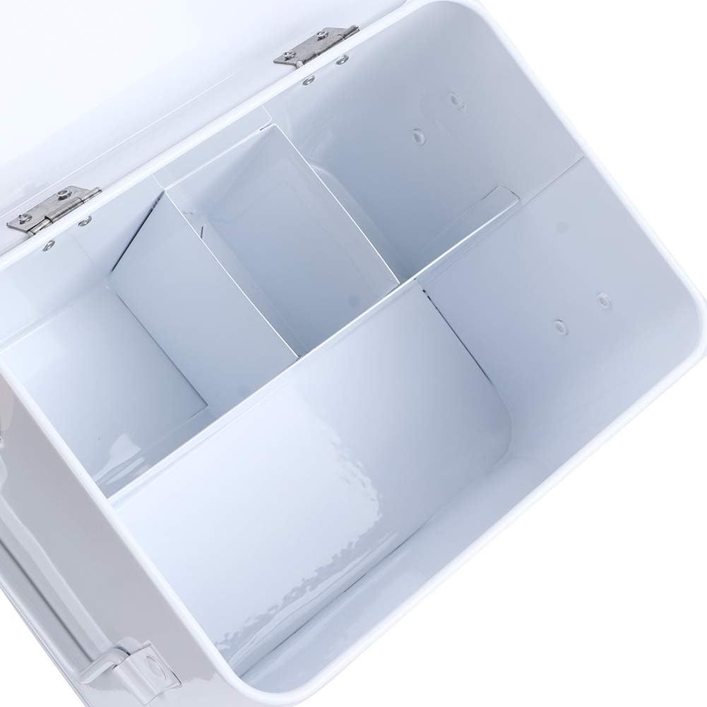 Botiquin Metal de Gran Capacidad, Múltiples Compartimentos, Bandeja Desmontable con Cierre, Asas Laterales para Fácil Transporte, 22.4 x 16.5 x 16cm