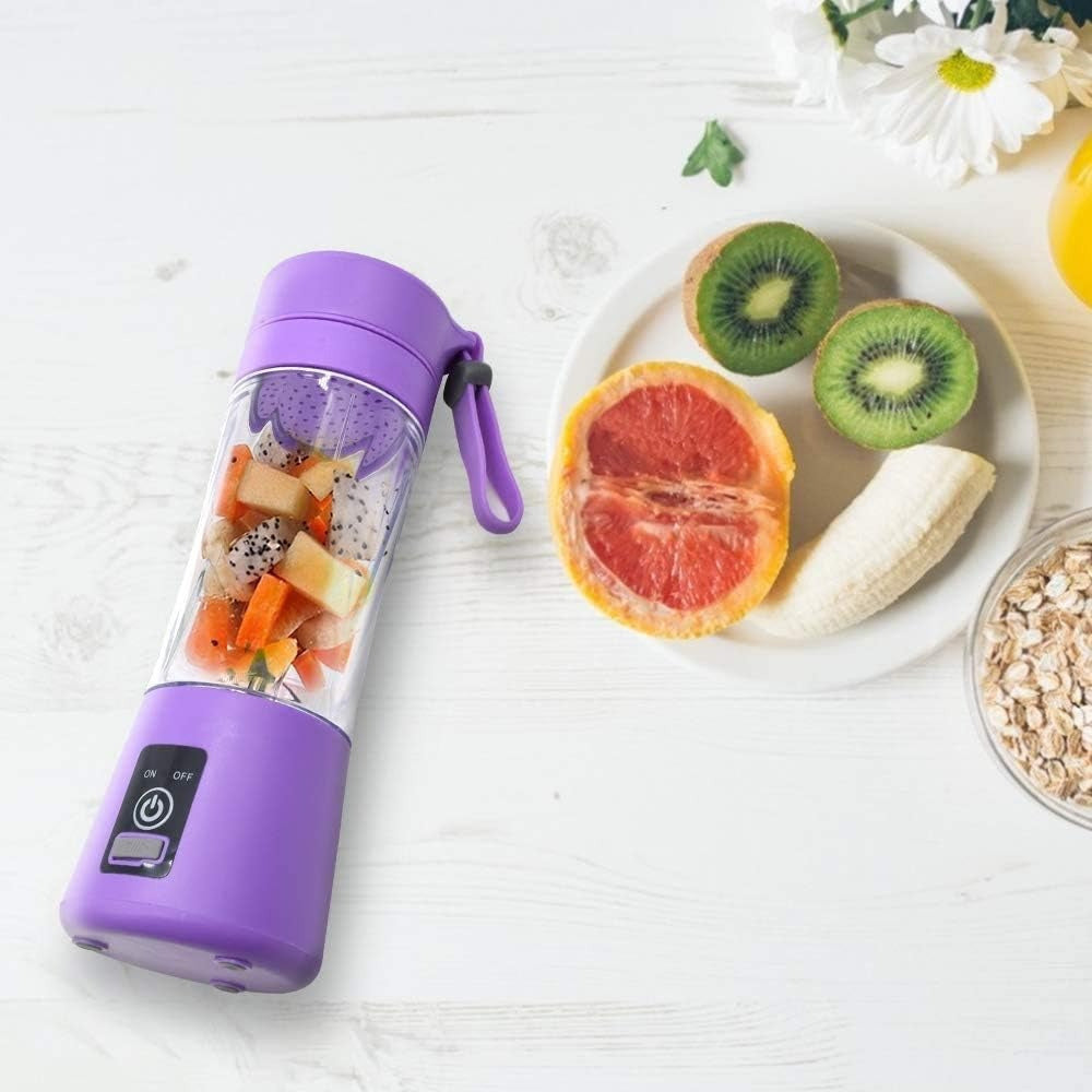 Licuadora Portatil Zumos y Batidos, Batidora para Frutas y Verduras, 6 Cuchillas de Acero, Vaso de 380ml de Capacidad, Ideal para Llevar, Cable de Carga USB, Batería de 800 mAh, 22000 RPM