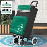Carro Compra Plegable 4 Ruedas con Bolsillo Térmico para Congelados, Carro Plegable con Ruedas, 54 Litros de Capacidad y 40 Kg de Carga Máxima, Compartimentos Extra, Ruedas Grandes Resistentes para Facilitar el Movimiento y el Transporte del Peso