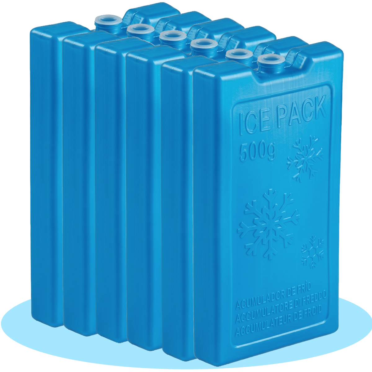 Pack 6 Acumulador de Frío Hielo de 500g de Capacidad, Fabricados con Materiales de Alta Calidad, Reutilizables, Ideales para Neveras, Camping, Playa, Exterior, 500g