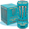 MONSTER ENERGY Ultra Fiesta Mango Bebida Energética Sabor Mango, Sin Azúcar, 4 Latas de 500ml