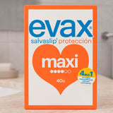 Evax Salvaslip Maxi Protegeslip, Protección Femenina Diaria, Absorción y Comodidad, 40 Unidades