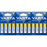 Pilas AA Alcalinas de Alto Rendimiento, VARTA Energy, Larga Duración, Energía Continua, Ideal para Controles Remotos, Juguetes Electrónicos, Linternas, Lámparas, Relojes, Cámaras y Otros Dispositivos de Uso Diario - VARTA