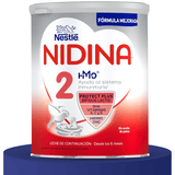 Nestlé NIDINA 2 Leche en Polvo Bebé, Leche de Continuación indicada para Bebés desde los 6 Meses, Contiene Bífidus Lactis, DHA, Hierro, Zinc y Vitaminas A, C y D, 800g por Bote