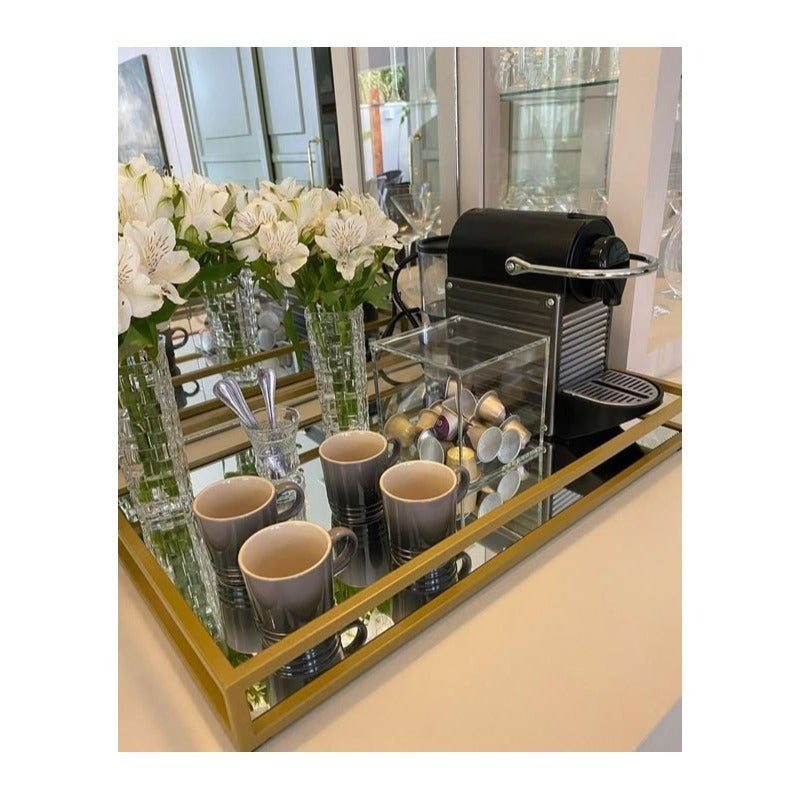 Caja de almacenamiento de cápsulas de café acrílica con tapa abatible, organizador transparente a prueba de polvo para cápsulas de café, compatible con uso doméstico y de oficina