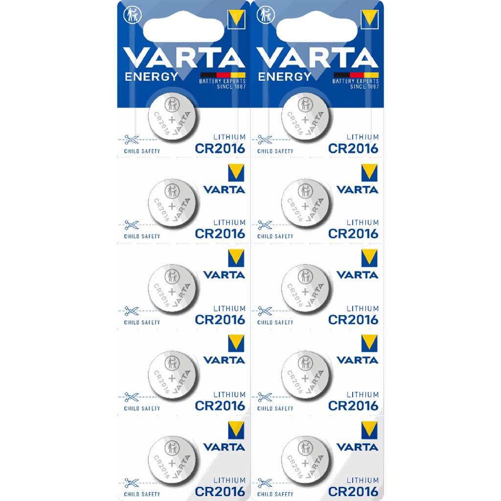 Pilas Boton CR2016 de Litio de Alto Rendimiento, Larga Duración, Ideal para Relojes, Controles Remotos, Calculadoras, Básculas, Audífonos, Juguetes y Otros Dispositivos Pequeños - VARTA