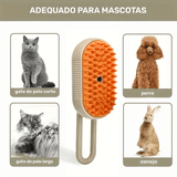 Cepillo Vapor Mascotas, Masajea y Retira el Pelo Suelto, Botón para Vapor, Peine de Pelaje para Mascotas Recargable por USB, Mango Abatible, Ideal para Todos los Gatos y Perros, Adecuado para Uso Diario