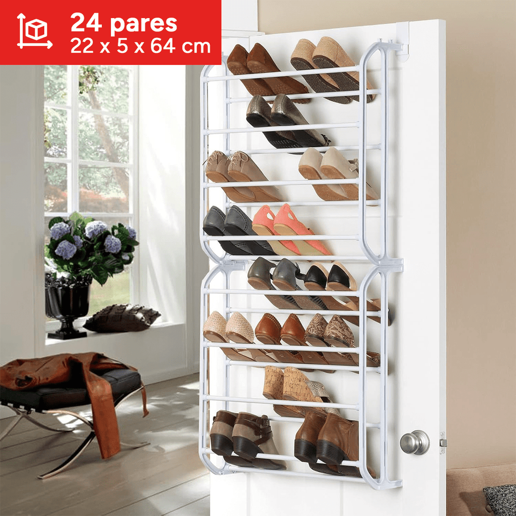 Zapateros Organizador Puerta con Capacidad hasta 24 Pares de Zapatos, Organizador Puerta, Zapatero de Puerta para Ahorrar Espacio, Multinivel, Resistente, Zapatero Colgante, Fácil de Montar, Construcción Robusta y Duradera, Ocupa poco Espacio
