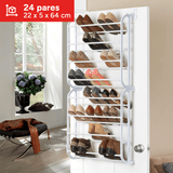 Zapateros Organizador Puerta con Capacidad hasta 24 Pares de Zapatos, Organizador Puerta, Zapatero de Puerta para Ahorrar Espacio, Multinivel, Resistente, Zapatero Colgante, Fácil de Montar, Construcción Robusta y Duradera, Ocupa poco Espacio