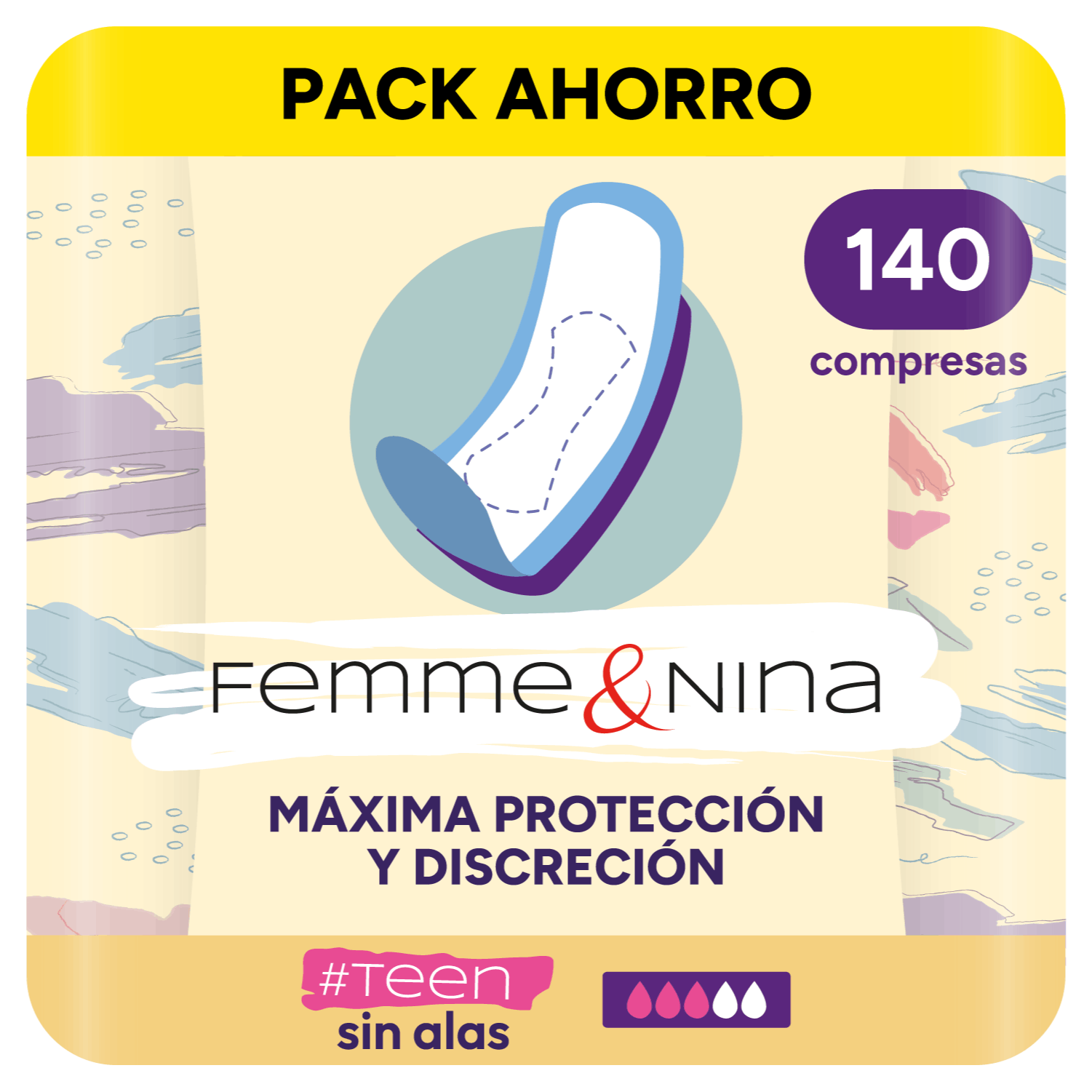 Compresas Mujer Menstruación, Máxima Seguridad, Comodidad y Discreción, Diseñada para Adaptarse, Perfectas para Uso Diario - FEMME & NINA