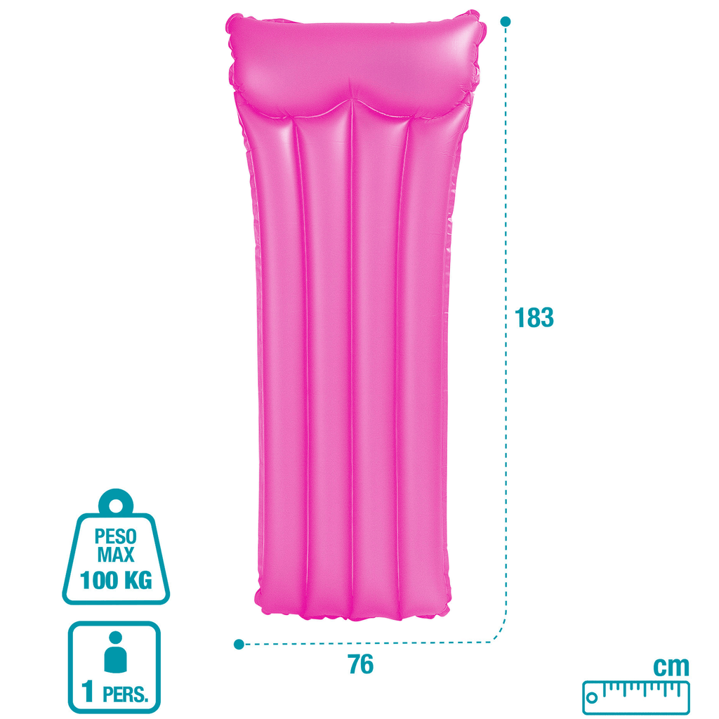 Colchoneta Hinchable Piscina de 183 x 76 cm, Con 2 Cámaras de Aire para Mayor Seguridad, Ideal para estar Tumbado, Soporta Hasta 100Kg, Incluye Kit de Parches para Reparar Pequeños Poros o Pinchazos