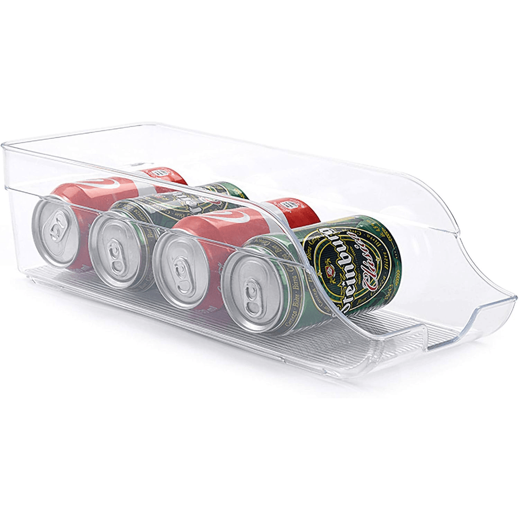 Organizador Frigorífico Latas Transparente, Organizador de Latas Apilables para Refrigerador, Soporte de Lata de Bebida Apilable, Contenedor de Almacenamiento de Bebida, 35,5 x 15 x 10 cm