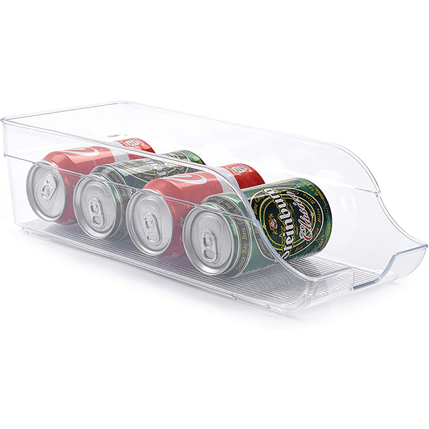 Organizador Frigorífico Latas Transparente, Organizador de Latas Apilables para Refrigerador, Soporte de Lata de Bebida Apilable, Contenedor de Almacenamiento de Bebida, 35,5 x 15 x 10 cm