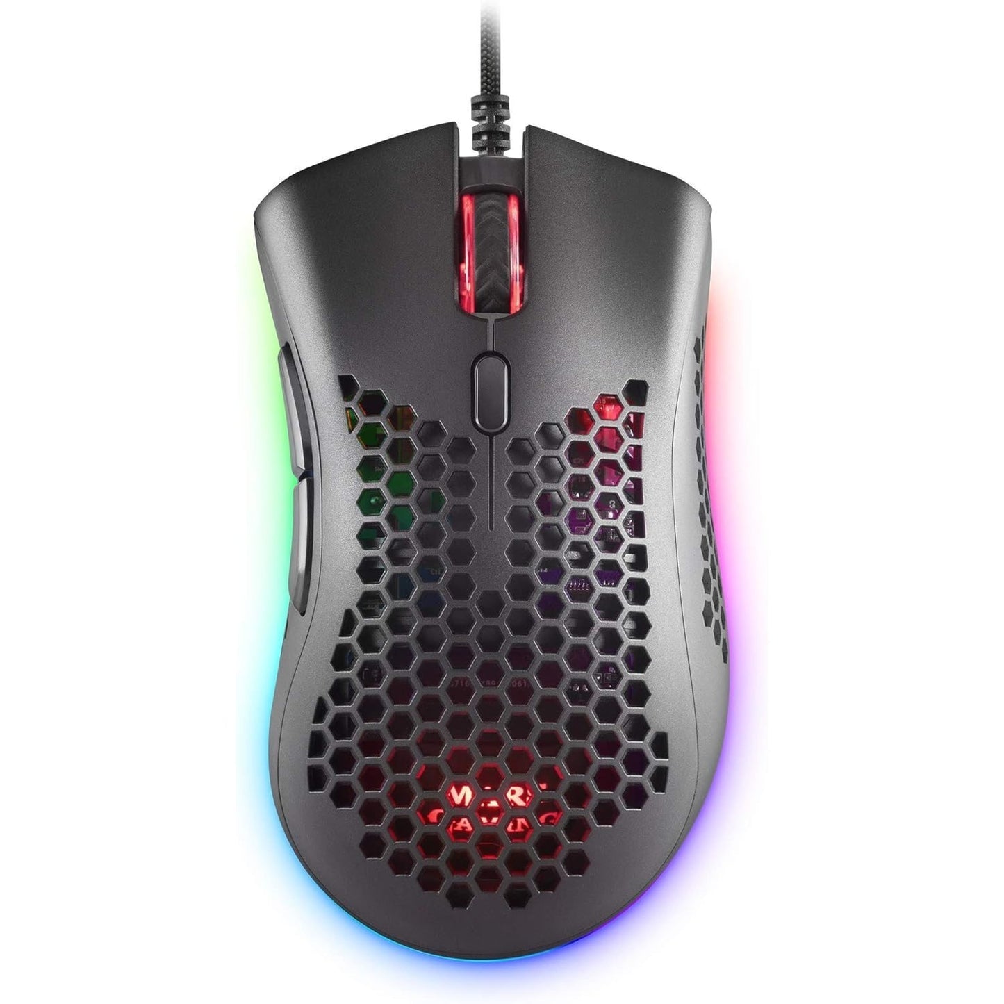 Mars Gaming MMEX, Ratón Gaming Premium 32000 dpi, Sensor PixArt 3389PRO, Switches Ópticos Ultra Rápidos, Diseño Hive Ultraligero 75g, RGB Chroma, 7 Botones, Software, Negro