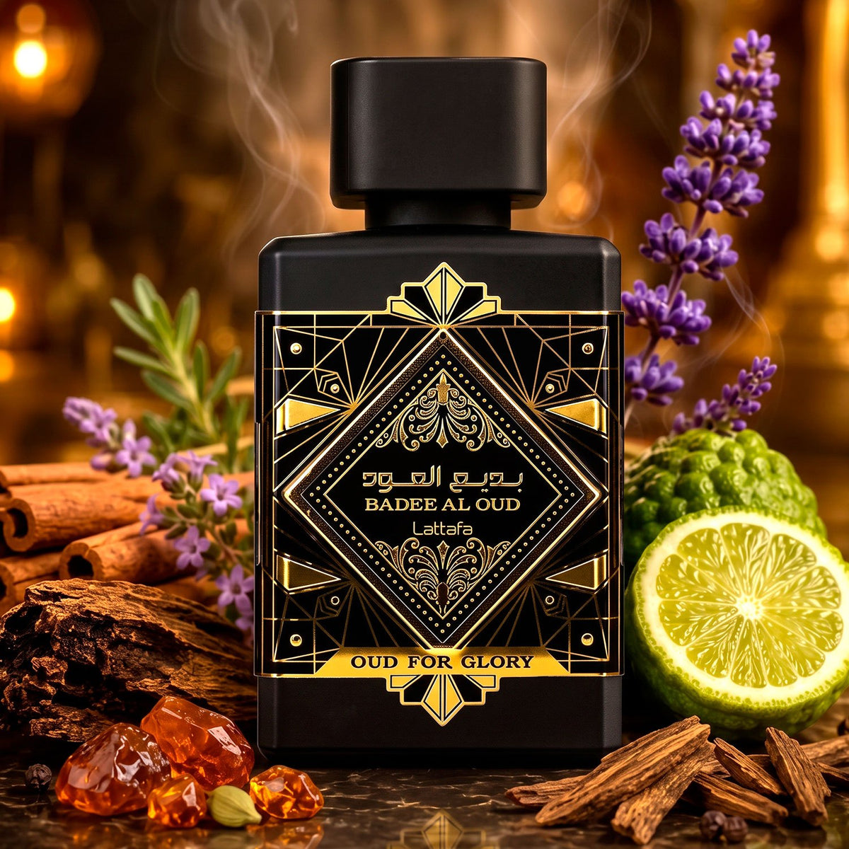Lattafa Badee Al Oud Oud for Glory Eau de Parfum Unisex, Aroma Amaderado y Elegante, 100 ml