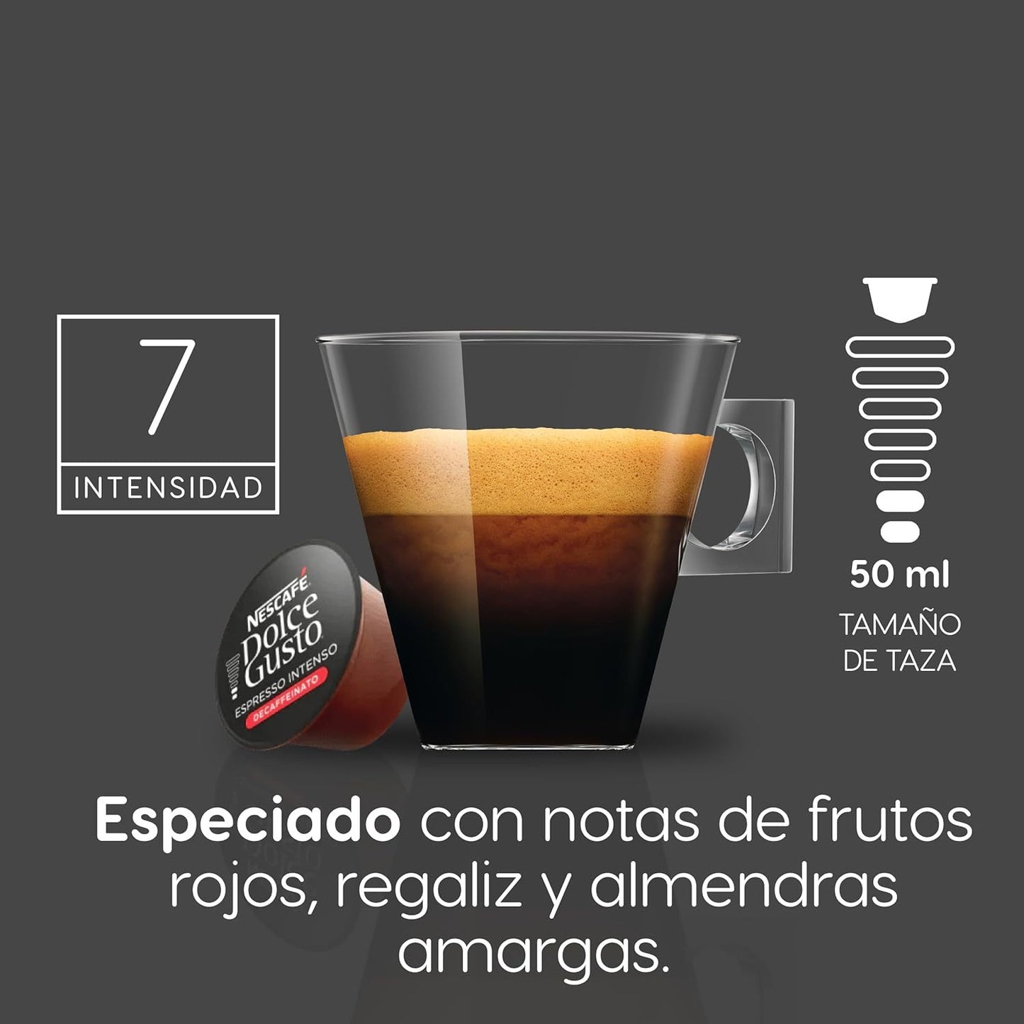 NESCAFÉ Dolce Gusto Espresso Intenso Descafeinado, 90 Cápsulas de Café, Intensidad 7, Para Cafeteras Dolce Gusto, 90 Cápsulas