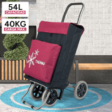 Carro Compra Plegable con Bolsillo Térmico para Congelados, Carro Plegable con Ruedas, 2 Compartimentos, Con Capacidad de hasta 50 Litros y 40 Kg de Carga Máxima, 4 Ruedas Grandes Resistentes y Estables Ideales para Facilitar el Transporte y Llevar mejor