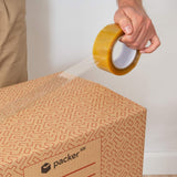 packer PRO Caja Cartón para Mudanzas y Almacenaje Ultra Resistentes con Asas, Fabricadas en Cartón Duro, Ideal para Mudanzas o Almacenaje de Libros y Ropa, Transporte Cómodo y Seguro gracias a las Asas Laterales