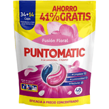 PUNTOMATIC Cápsulas Tricámara Floral, Detergente para Lavadora para Ropa Blanca y de Color, Quitamanchas, 4 Unidades, 192 Lavados en Total