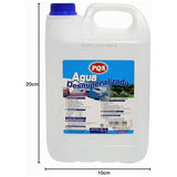 PQS Agua Desmineralizada, para Planchas de Vapor, Limpieza, Baterías, Limpiaparabrisas y Radiadores, Alta Pureza y Baja Conductividad, 5 L
