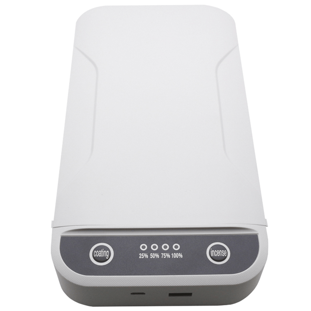 Caja Esterilizadora UV con Función de Aromaterapia, Desinfección UV en 5 Minutos, 2 Bombillas UV para Limpieza Completa 360º, Carga USB, Portátil y Facil de Usar, Para Móviles de hasta 6,5¨