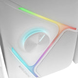 Mars Gaming MS-H21, Altavoces Gaming RGB 2.1 y Subwoofer 35W, Sistema Drivers Invertidos 3D Surround, Altavoces Compactos con Iluminación Dinámica RGB, Alimentación USB y Conector Jack 3.5mm, Blanco