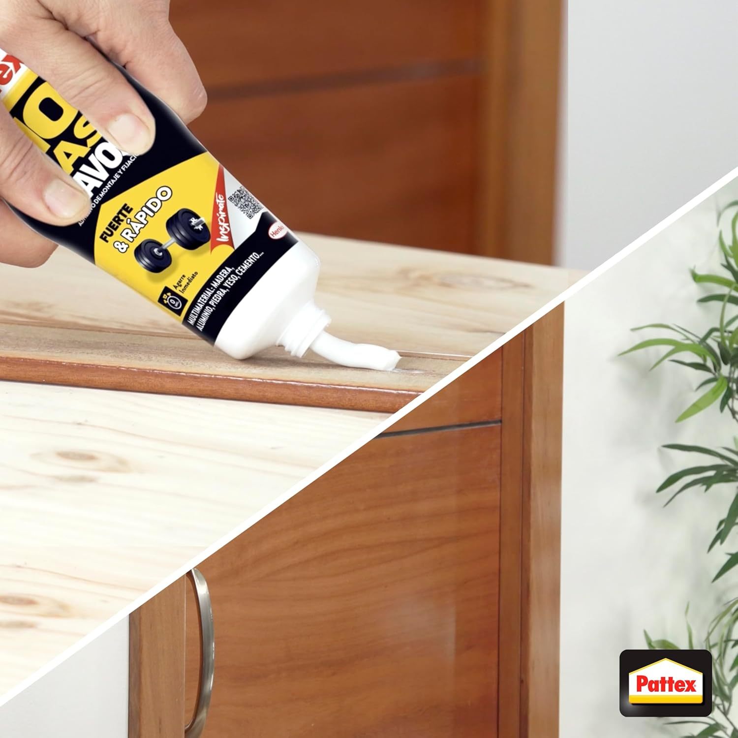 Pattex No Más Clavos Original, Pegamento de Montaje Resistente, Pegamento Extrafuerte para Madera, Metal y más, Adhesivo Blanco Instantáneo, 250g