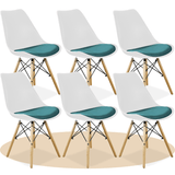 Sillas para Comedor, Sillas para Cocina con Asiento Blando, Tapizado y Patas Resistentes de Madera de Haya, Sillas Nórdicas Minimalistas, 49.5 x 44 x 79.5 cm