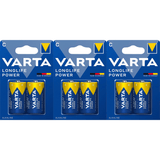 Pilas C Alcalinas de Alto Rendimiento, VARTA Longlife Power, Ultra Larga Duración, Energía Potente y Continua, Ideal para Juguetes, Linternas, Radios, Reproductores de CD, Robots, Cámaras, Altavoces y Otros Dispositivos de Alta Demanda Energética - VARTA