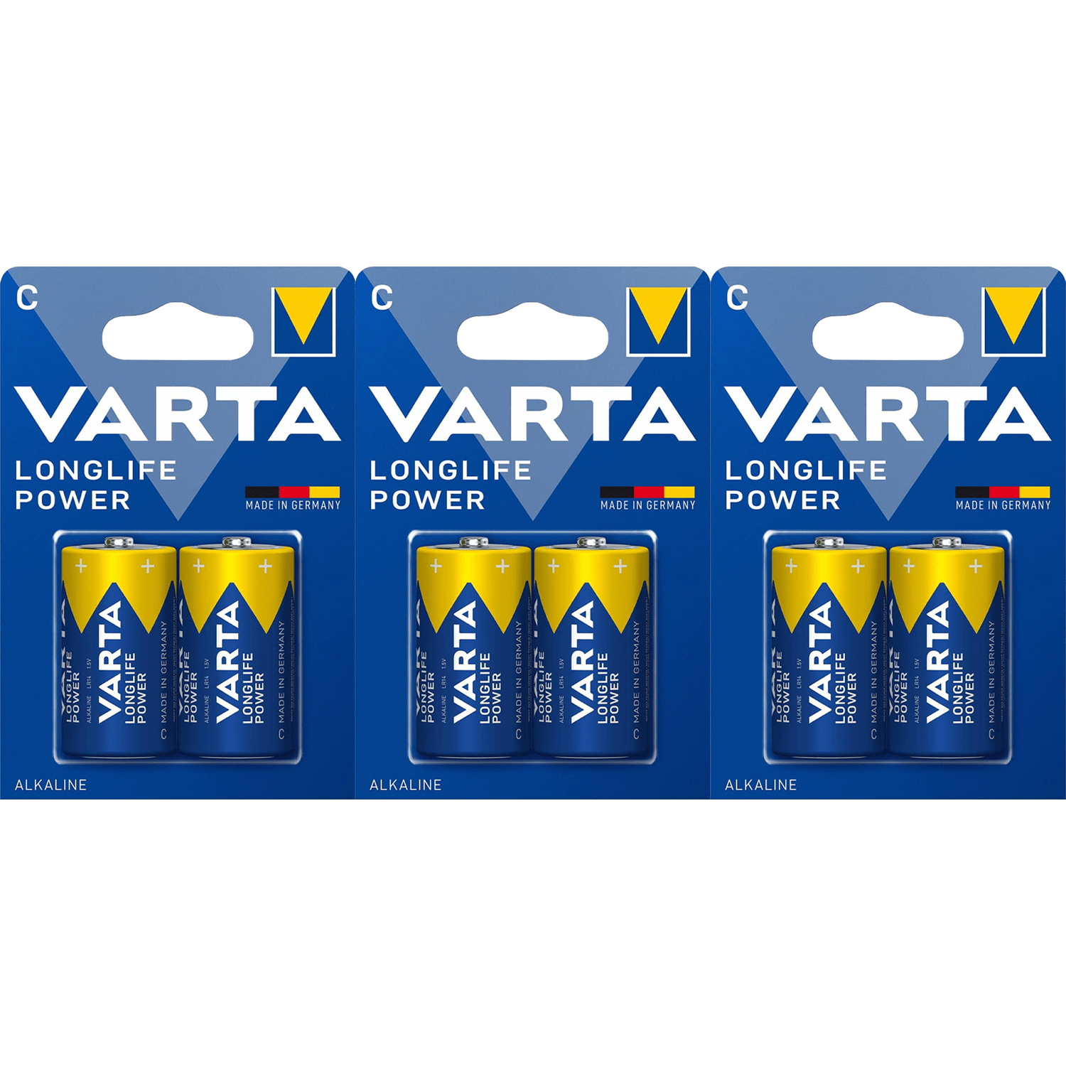 Pilas C Alcalinas de Alto Rendimiento, VARTA Longlife Power, Ultra Larga Duración, Energía Potente y Continua, Ideal para Juguetes, Linternas, Radios, Reproductores de CD, Robots, Cámaras, Altavoces y Otros Dispositivos de Alta Demanda Energética - VARTA