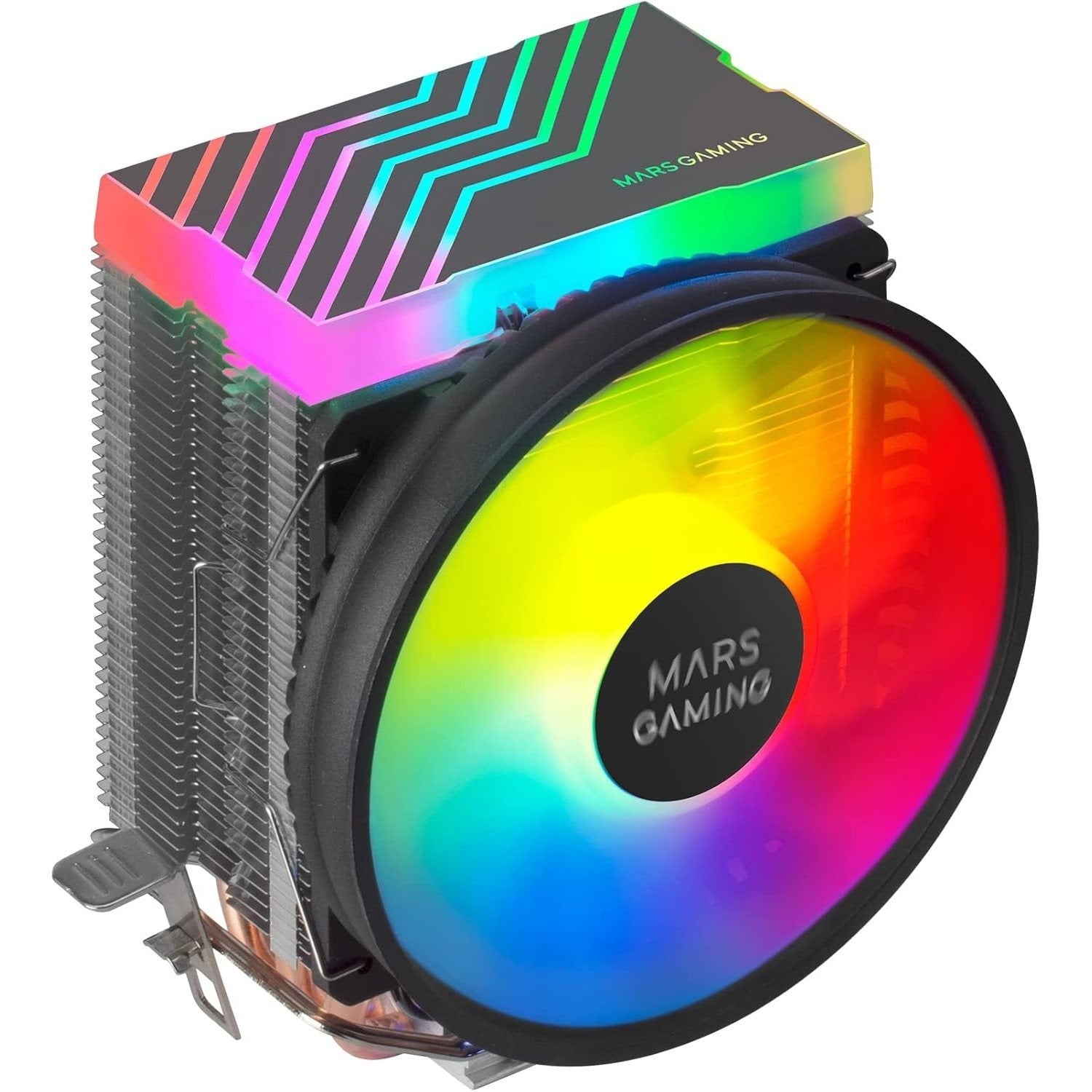 Mars Gaming, MCPU33, Disipador CPU Dual FRGB, 3 Heatpipes HCT, TDP 140W, Ventilador Ultra-silencioso PWM 11 cm, Color Negro