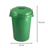Cubo Basura 100 Litros de capacidad con Tapa. Fabricado en Plastico Resistente, Ideal para Almacenaje de Basura para el Hogar, Oficina o Industria