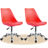 Silla Escritorio Ergonómica con Ruedas, Silla Oficina Giratoria con Altura Ajustable, Acolchada, Estilo Nórdico, Ideal para Estudio y Oficina