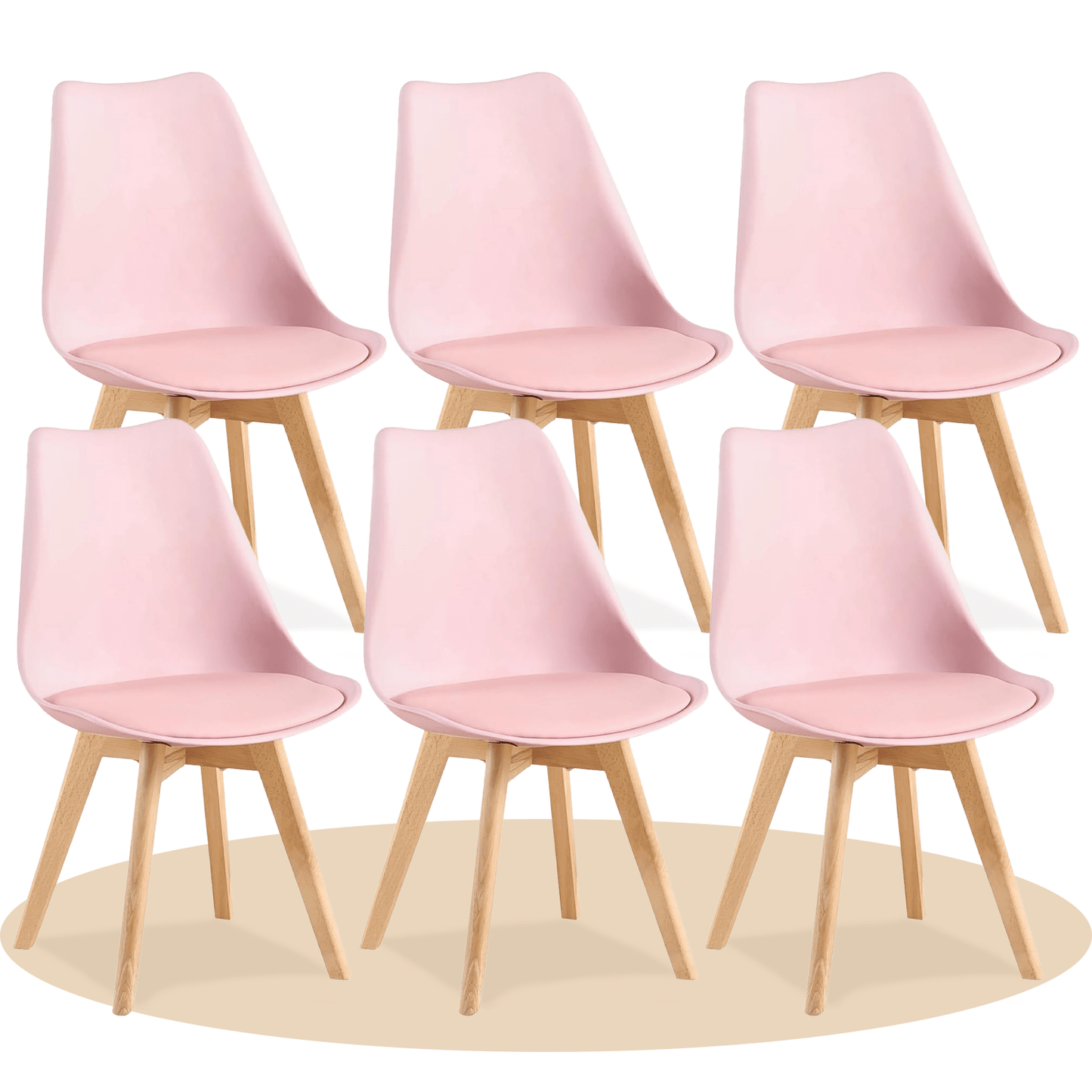 1/2/4/6 Unidad Sillas para Comedor, Sillas para Cocina con Asiento Blando, Tapizado y Patas Resistentes de Madera de Haya, Sillas Nórdicas