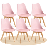 1/2/4/6 Unidad Sillas para Comedor, Sillas para Cocina con Asiento Blando, Tapizado y Patas Resistentes de Madera de Haya, Sillas Nórdicas