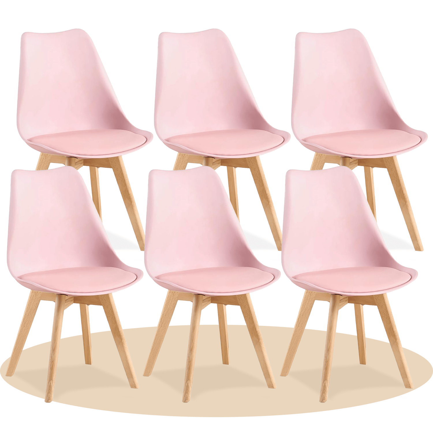 1/2/4/6 Unidad Sillas para Comedor, Sillas para Cocina con Asiento Blando, Tapizado y Patas Resistentes de Madera de Haya, Sillas Nórdicas