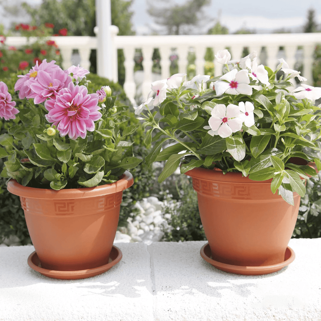 Maceta Grande Plástico, Maceta Plástico Redonda Grande con Agujeros de Drenaje, Maceta Reutilizable Duradera para Flores y Plantas de Interior y Exterior, Fácil de Plantar y Transplantar, Estilo Casual, No incluye Bandeja