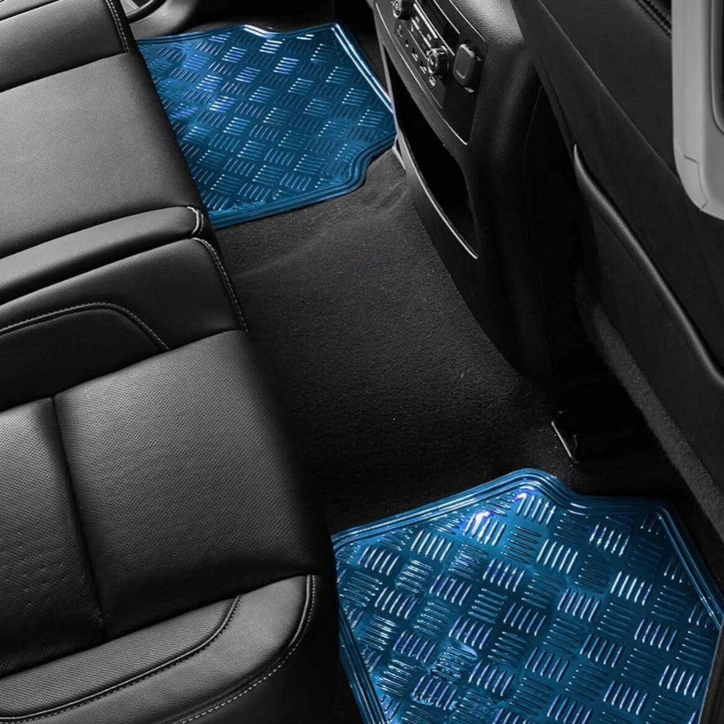 Alfombrillas Coche Antideslizantes, Set 4 Alfombrillas Universales para Coche, Hechas de PVC Duradero y Resistente, Instalación Fácil y Protección Completa para el Interior del Vehículo, Fácil de Limpiar