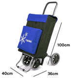 Carro Compra Plegable con Bolsillo Térmico para Congelados, Carro Plegable con Ruedas, 2 Compartimentos, Con Capacidad de hasta 50 Litros y 40 Kg de Carga Máxima, 4 Ruedas Grandes Resistentes y Estables Ideales para Facilitar el Transporte y Llevar mejor