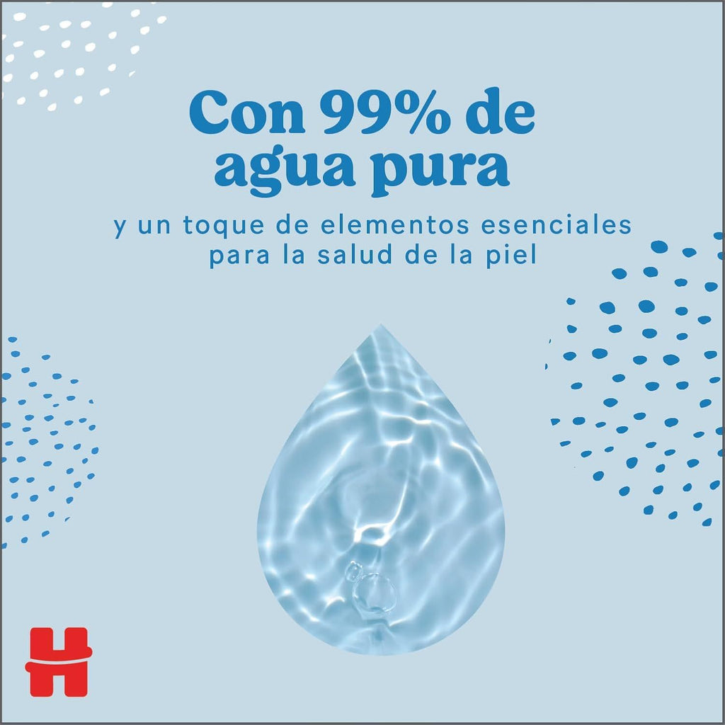 Huggies Pure Toallitas Bebé, Toallitas Húmedas, 99% Agua Pura, Textura Única, Algodonosa y Suave con la Piel, Limpieza Delicada de la Piel