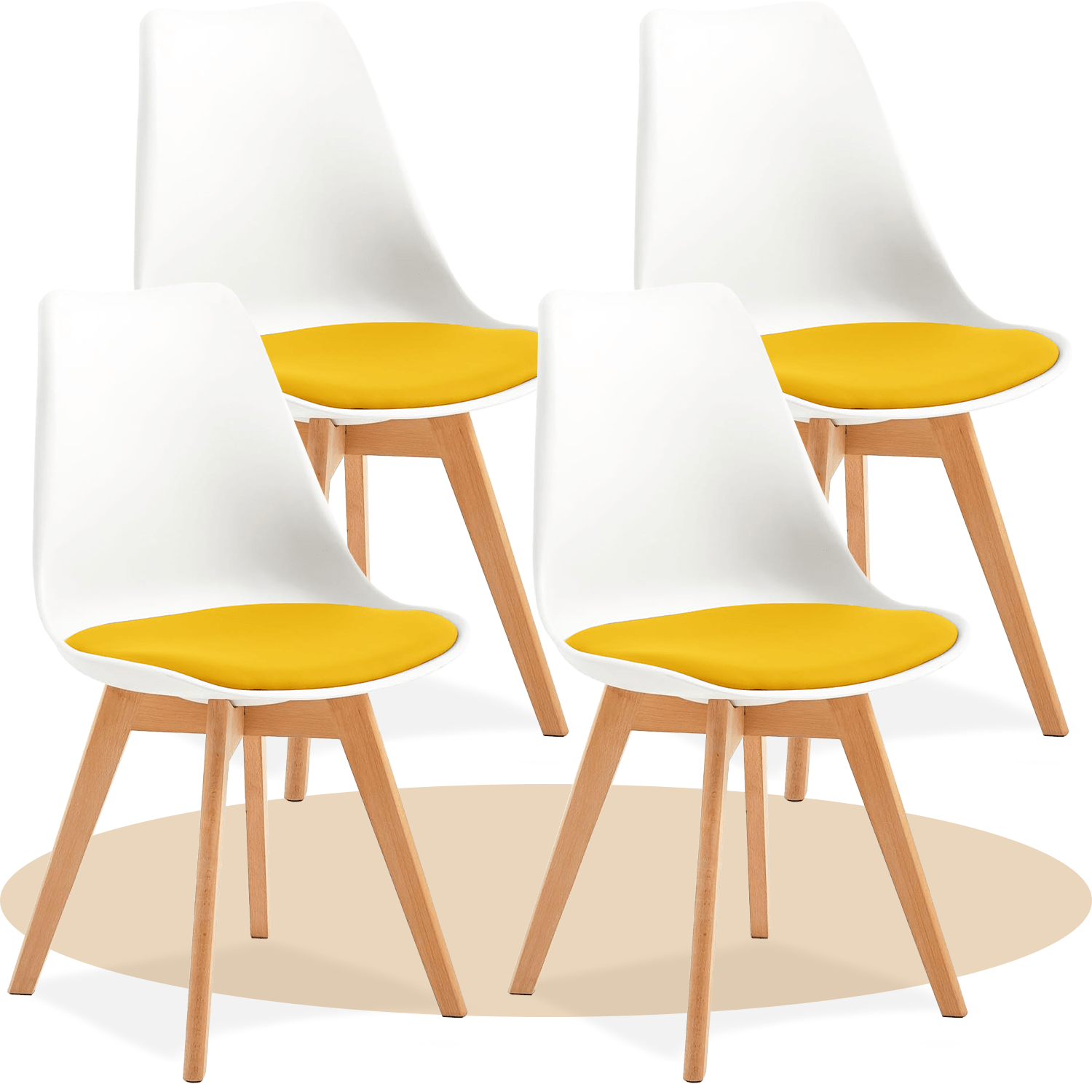 1/2/4/6 Unidad Sillas para Comedor, Sillas para Cocina con Asiento Blando, Tapizado y Patas Resistentes de Madera de Haya, Sillas Nórdicas