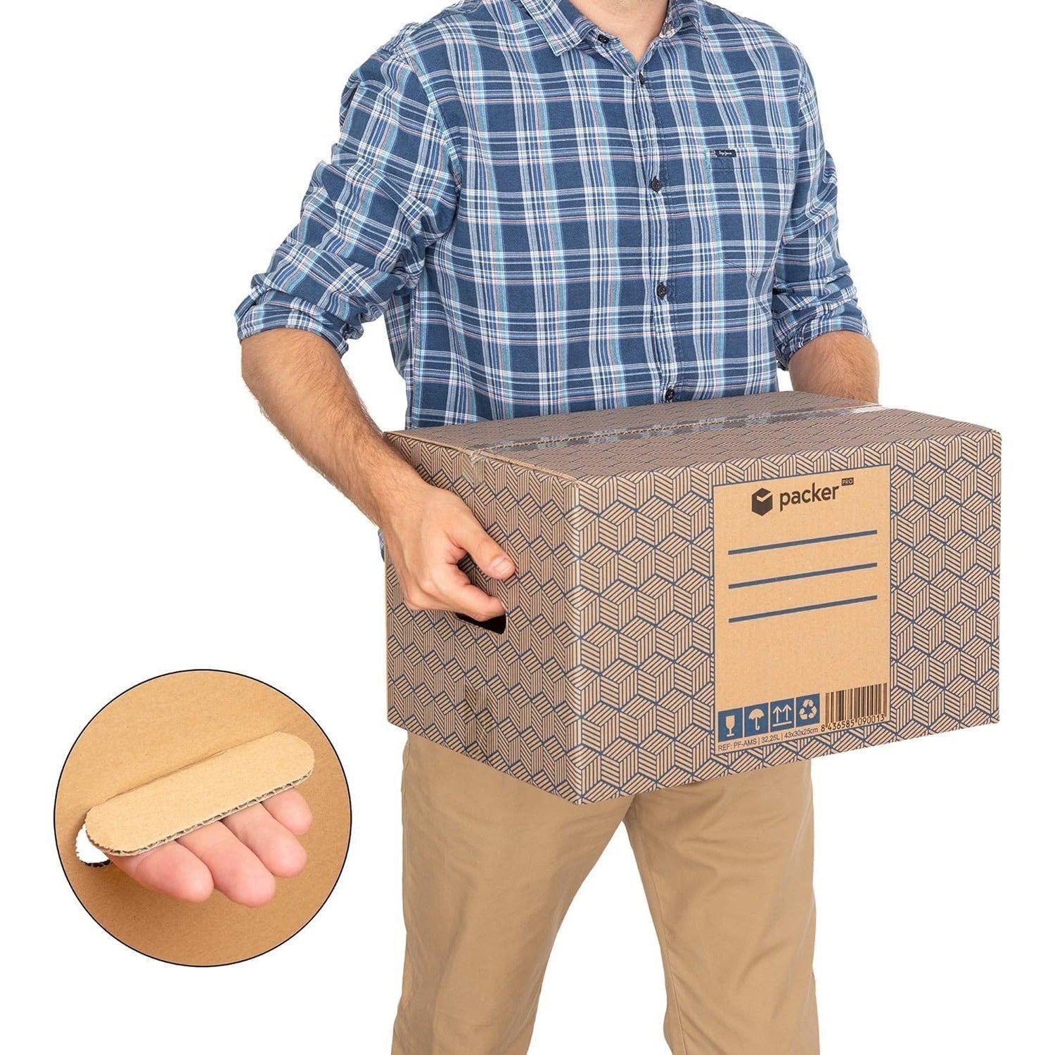 Caja Cartón para Mudanzas y Almacenaje Ultra Resistentes con Asas