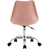 Silla Escritorio Ergonómica con Ruedas, Silla Oficina Giratoria con Altura Ajustable, Acolchada, Estilo Nórdico, Ideal para Estudio y Oficina